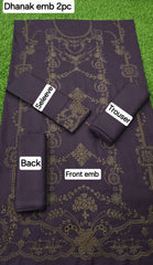 CASUALLY EMBROIDERED 2 PIECE DHANAK WOOL FABRIC