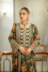 ROYAL COPY OF ANEELA’S MOST HIT SHAMOOZ SILK PRINTED AND EMBROIDERED 3 PIECE