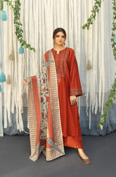 ASLIGN CASUALLY WEAR DHANAK WOOL EMBROIDERED 3 PIECE