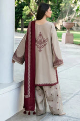 KHAADI HIT DHANAK WOOL EMBROIDERED 3 PIECE