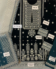BATOUQ VELVET 059-SK EMBROIDERED 3 PIECE
