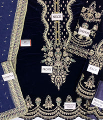 JAZMIN VELVET EMBROIDERED 3 PIECE