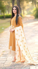 MOST HIT AND DECENT OUTFIT NAKOOSH 5106 BIK DHANAK WOOL HEAVY EMBROIDERED SHAWL