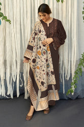 ASLIGN CASUALLY WEAR EMBROIDERED DHANAK WOOL 3 PIECE