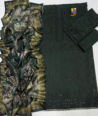 MARIA B LUXURY EMBROIDERED DHANAK 3 PIECE