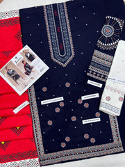 2ND EDITION OF JAZMIN DHANAK EMBROIDERED 3 PIECE FPT