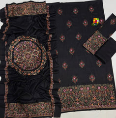 BAREEZE KASHMEERI PEACHWOOL EMBROIDERED 3 PIECE