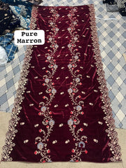 CEREMONIAL VELVET HEAVY LUXURY EMBROIDERED SHAWLS READY TO WEAR