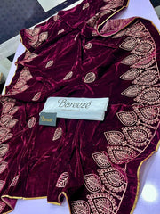 VELVET HEAVY EMBROIDERED SHAWLS ready To Wear