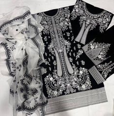 HUSSAIN REHAR Luxury LAWN Heavy Embroidered 3 PIECE 1001