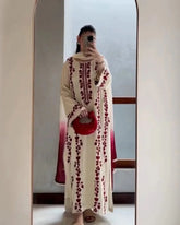 LATEST HIT DHANAK EMBROIDERED 3 PIECE WITH TIE AND DIE DUPTTA