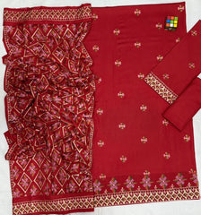 LUXURY EMBROIDERED DHANAK WOOL 3 PIECE BIK 5052