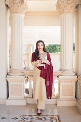 ASLIGN CASUALLY WEAR EMBROIDERED DHANAK WOOL 3 PIECE