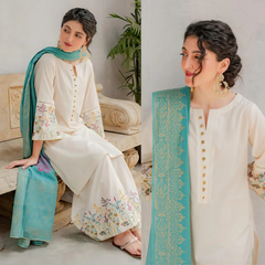 ASLIGN CASUALLY WEAR EMBROIDERED DHANAK WOOL 3 PIECE