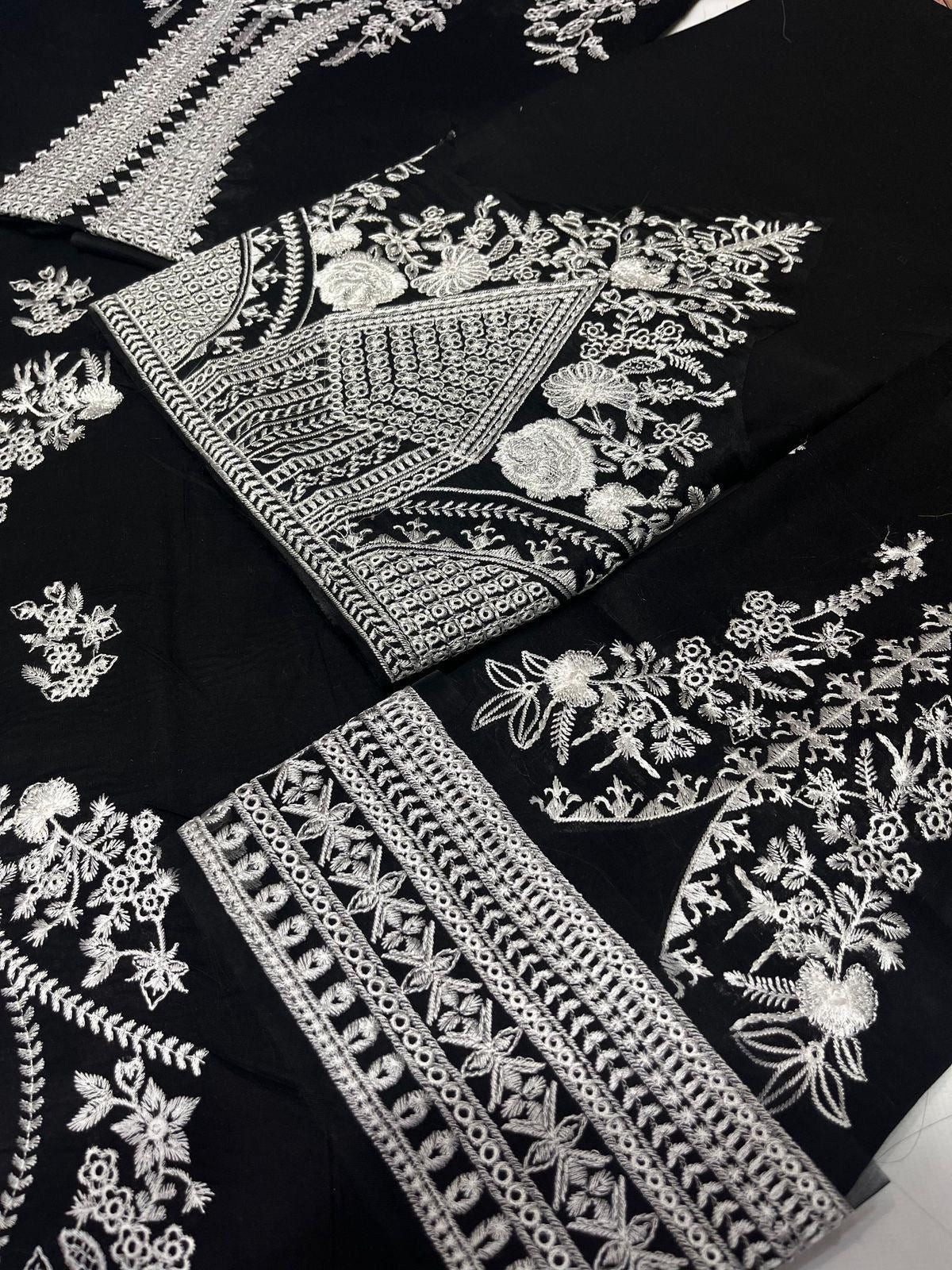 HUSSAIN REHAR Luxury LAWN Heavy Embroidered 3 PIECE 1001