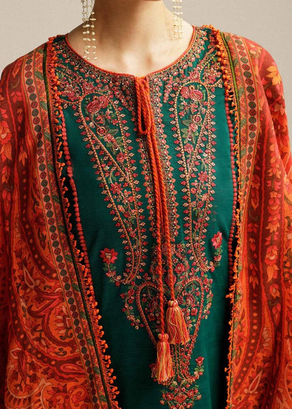 HUSSAIN REHAR DHANAK EMBROIDERED 3 PIECE