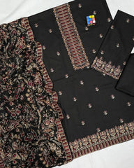 BAREEZE Luxury Embroidered Dhanak wool 3 PIECE BIK5090