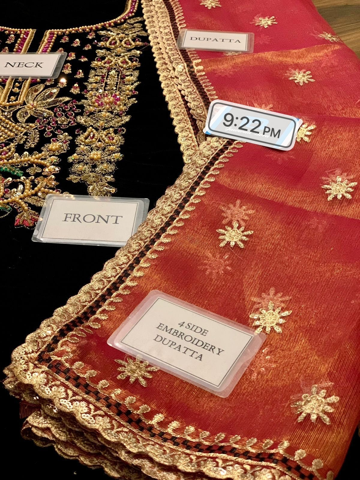 JAZMIN VELVET EMBROIDERED 3 PIECE