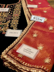 JAZMIN VELVET EMBROIDERED 3 PIECE