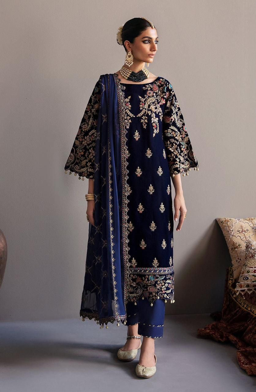 ANAYA BRAND VELVET EMBROIDERED 3 PIECE