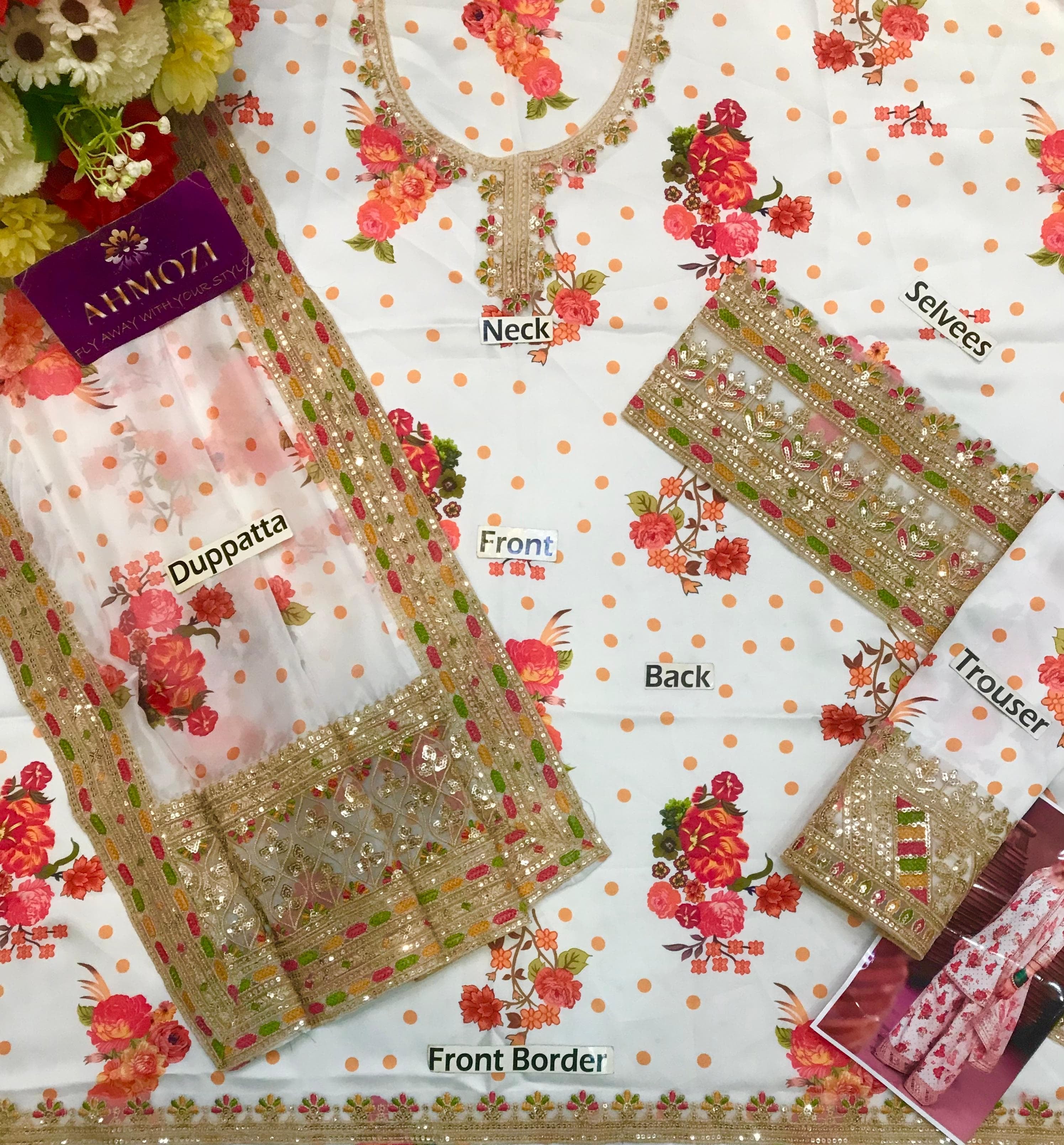 CHARIZMA HIT SILK 3 PIECE WEDDING AND PARTY WEAR