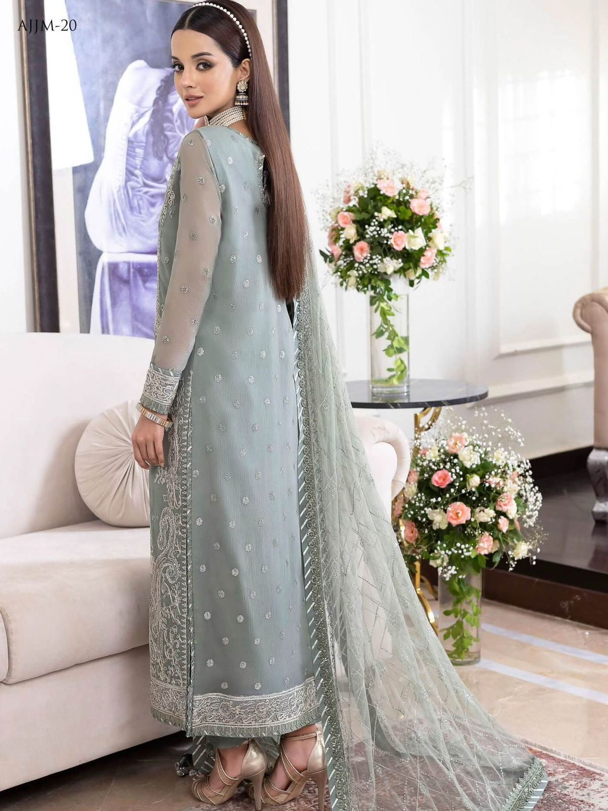 ASIM JOFA JHIL MILL CHIFFON WEDDING AND PARTY WEAR