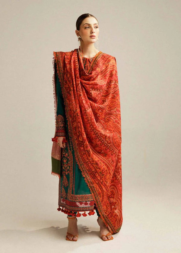 HUSSAIN REHAR DHANAK EMBROIDERED 3 PIECE