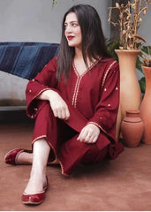 ASLIGN CASUALLY WEAR DHANAK WOOL EMBROIDERED 3 PIECE
