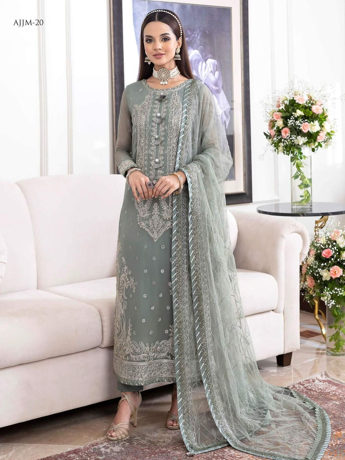 ASIM JOFA JHIL MILL CHIFFON WEDDING AND PARTY WEAR