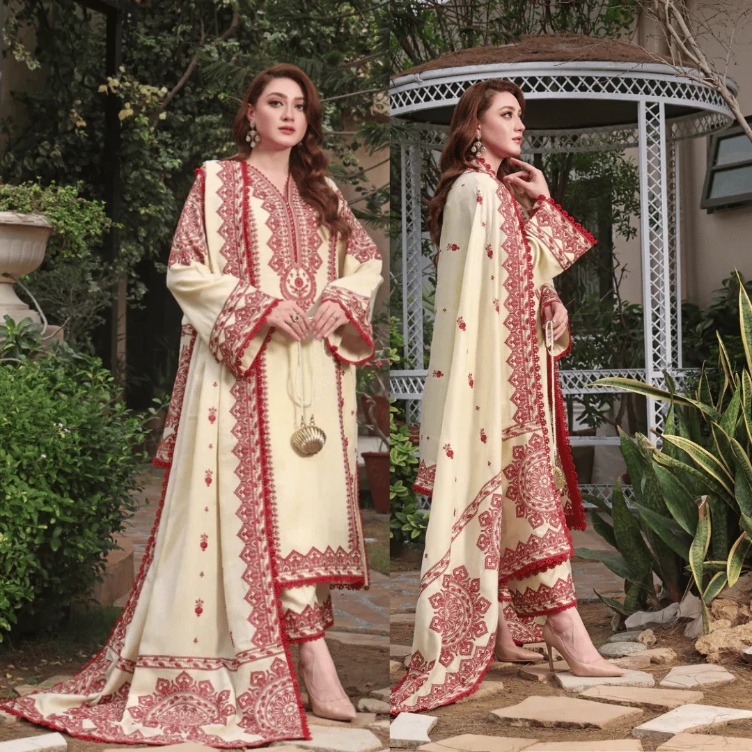 ANEELA’S MOST TRENDING EMBROIDERED 3 PIECE FOR WINTER (PRINTED SHAWL)