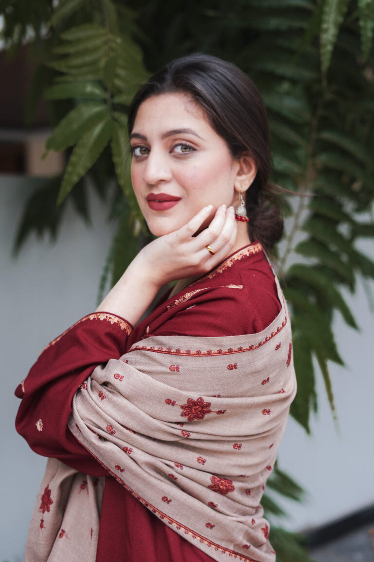 ASLIGN CASUALLY WEAR DHANAK WOOL EMBROIDERED 3 PIECE