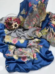 Allover Digital Printed Shamooz Silk 3 PIECE