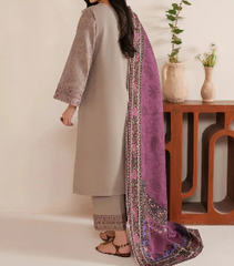 BAROQUE JAZMINE EMBROIDERED DHANAK WOOL 3 PIECE