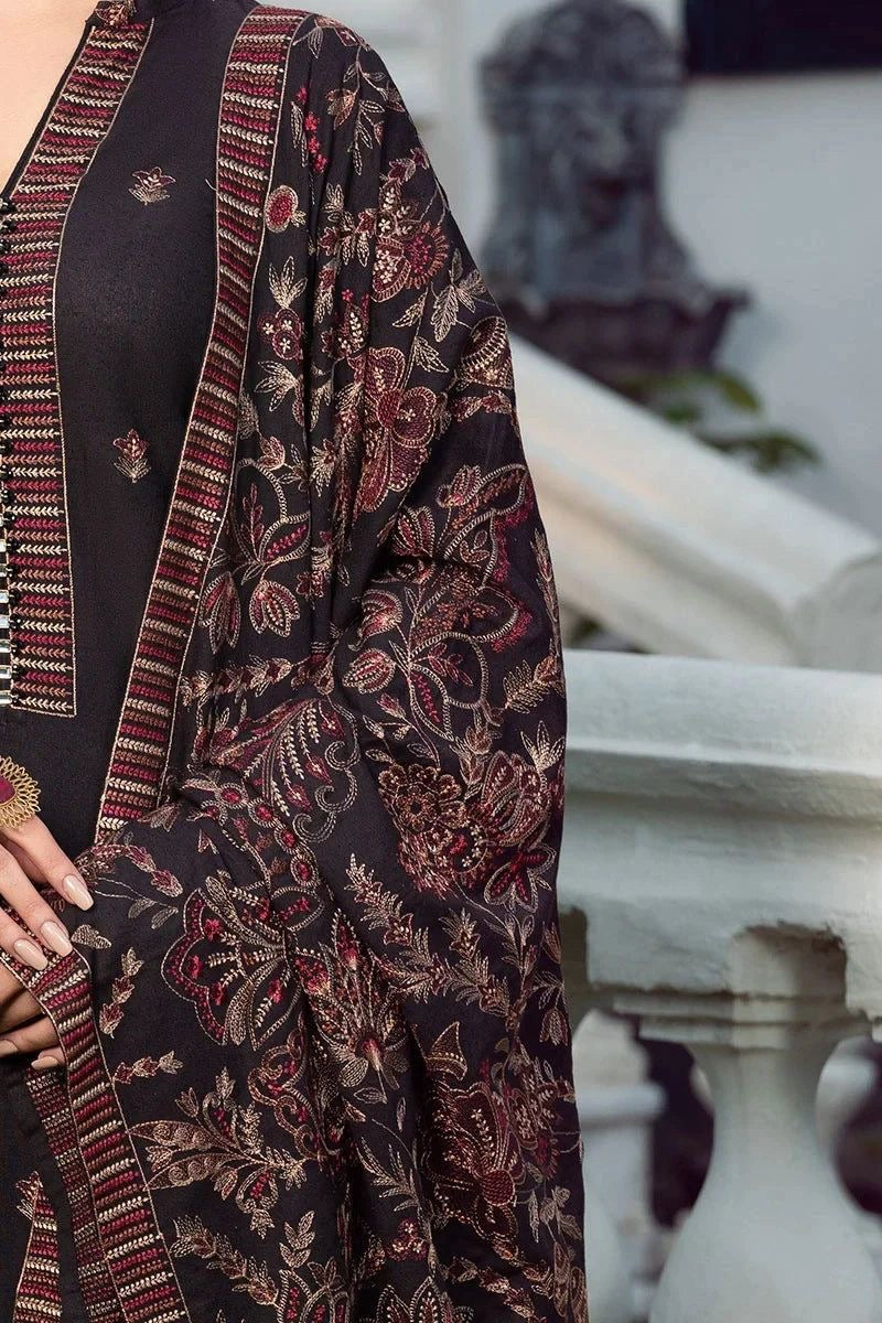 BAREEZE Luxury Embroidered Dhanak wool 3 PIECE BIK5090