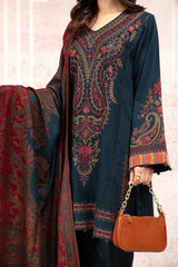 MARIA B MZ821 EMBROIDERED WITH Print Shawl 3 PIECE