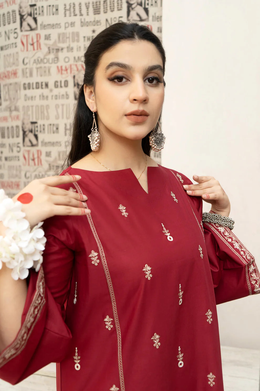 URGE CASUALLY WEAR EMBROIDERED DHANAK WOOL 3 PIECE