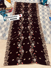 CEREMONIAL VELVET HEAVY LUXURY EMBROIDERED SHAWLS READY TO WEAR