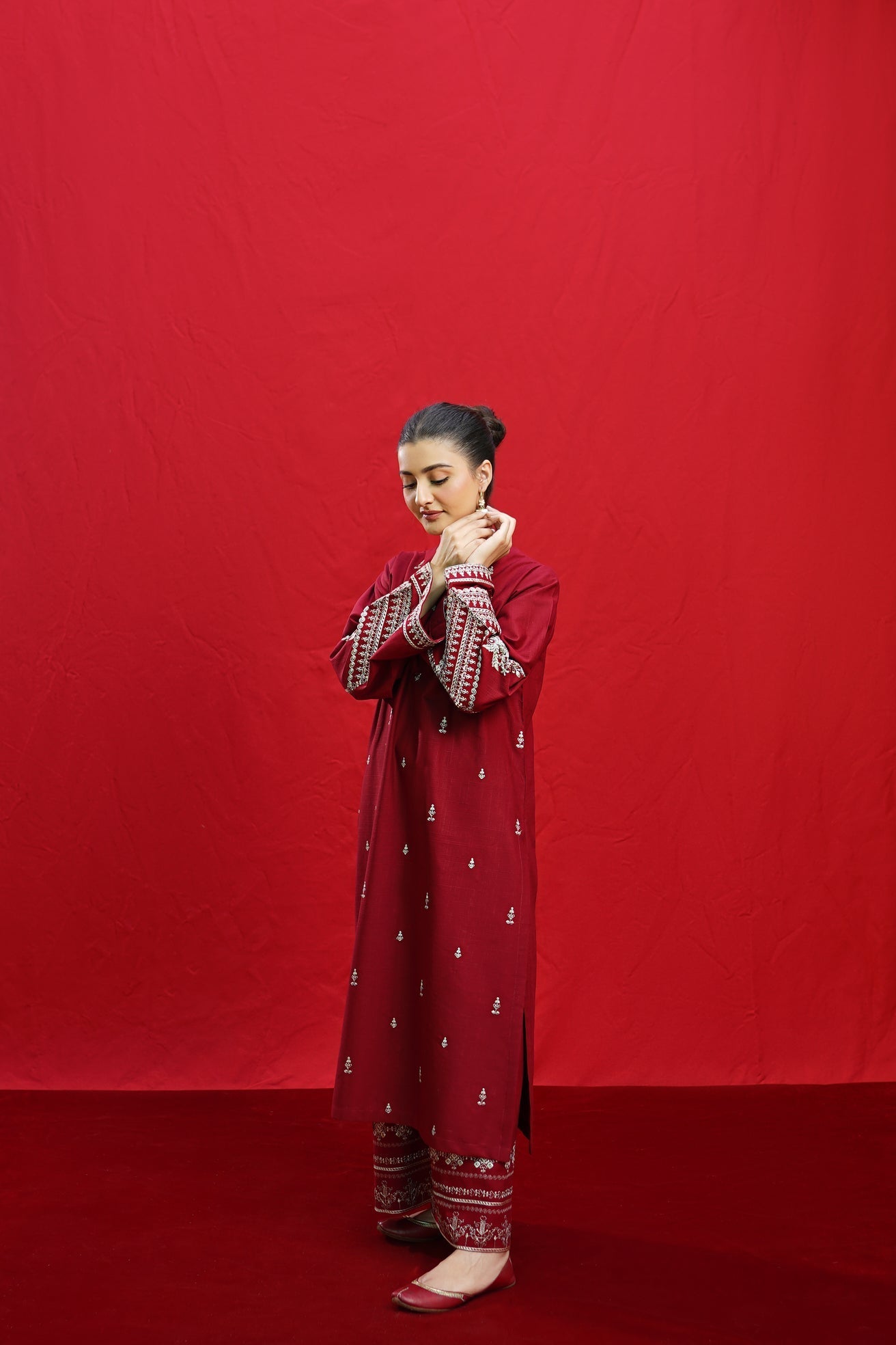 ASLIGN CASUALLY WEAR DHANAK EMBROIDERED 3 PIECE