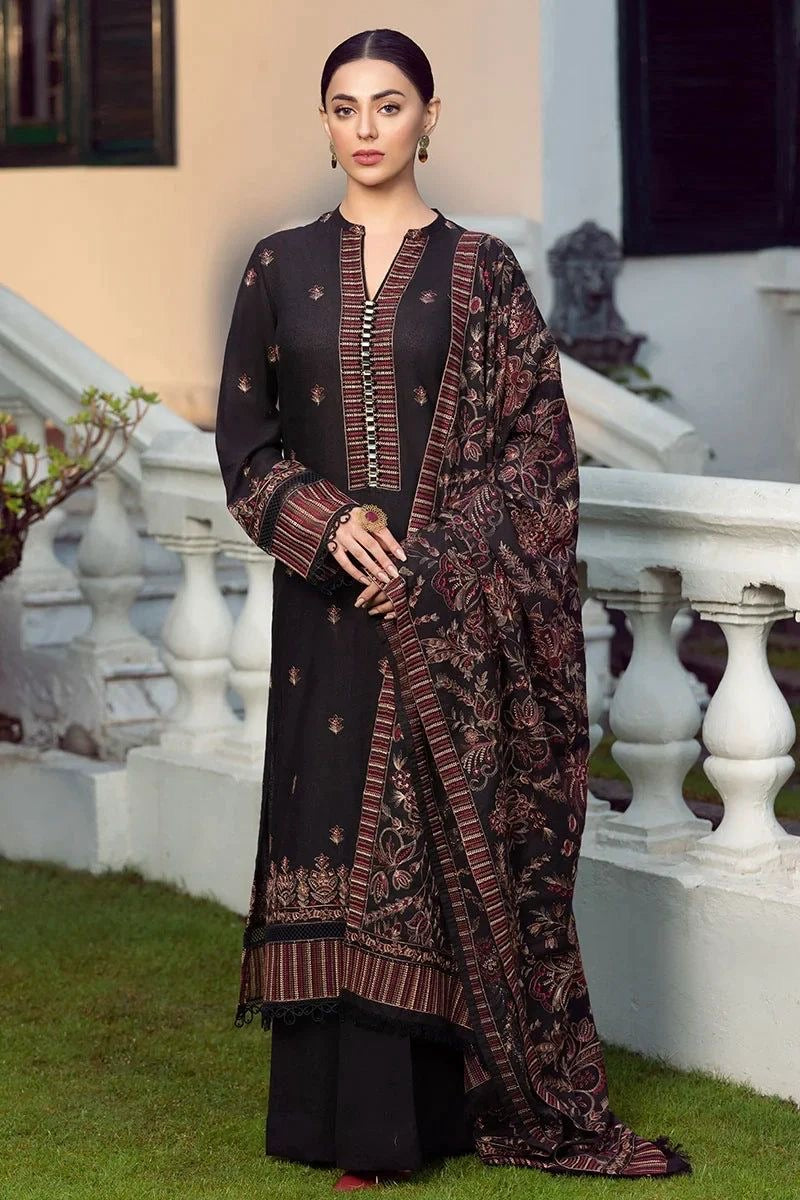 BAREEZE Luxury Embroidered Dhanak wool 3 PIECE BIK5090