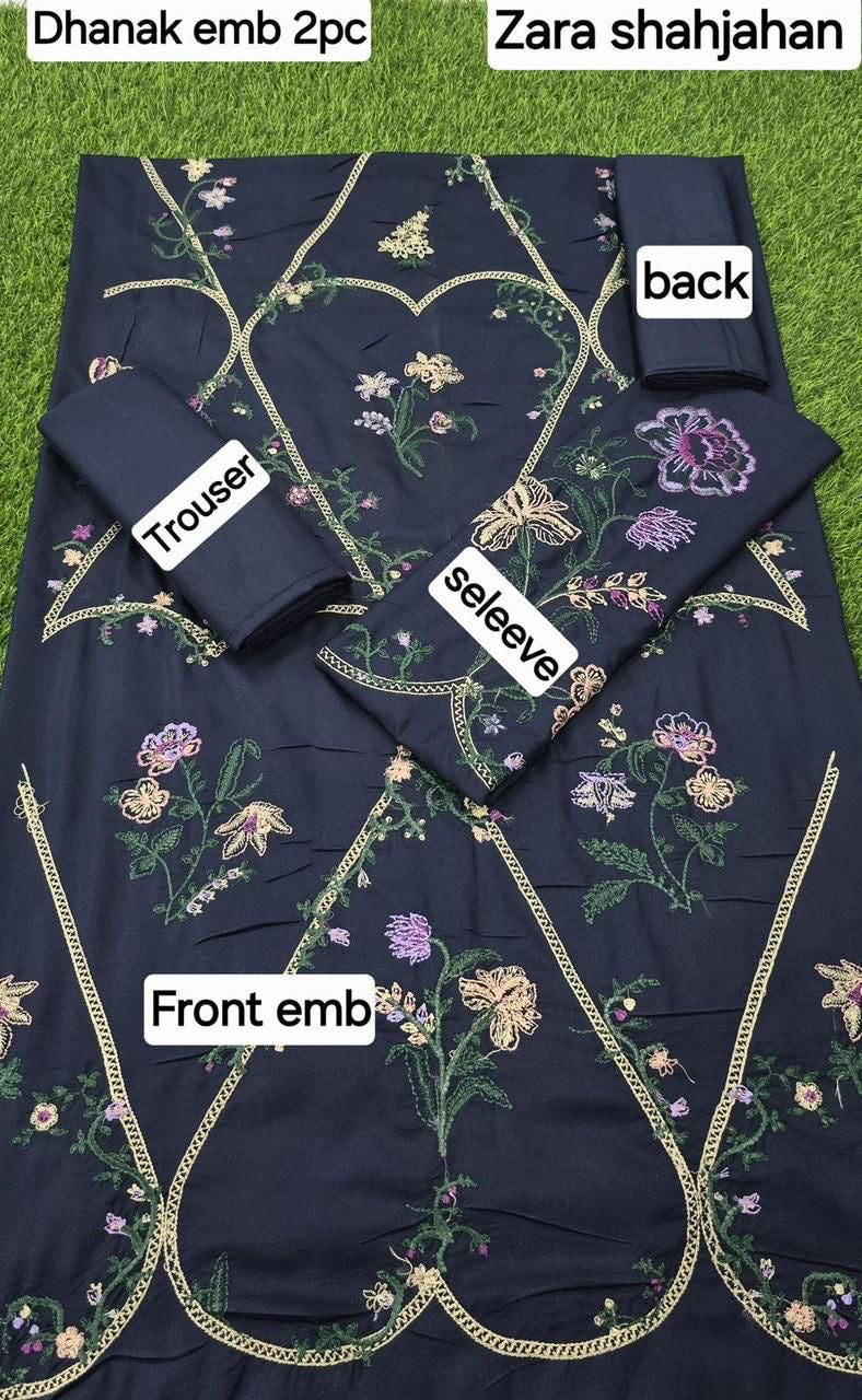 CASUALLY WEAR EMBROIDERED 2 PIECE EMBROIDERED DHANAK WOOL