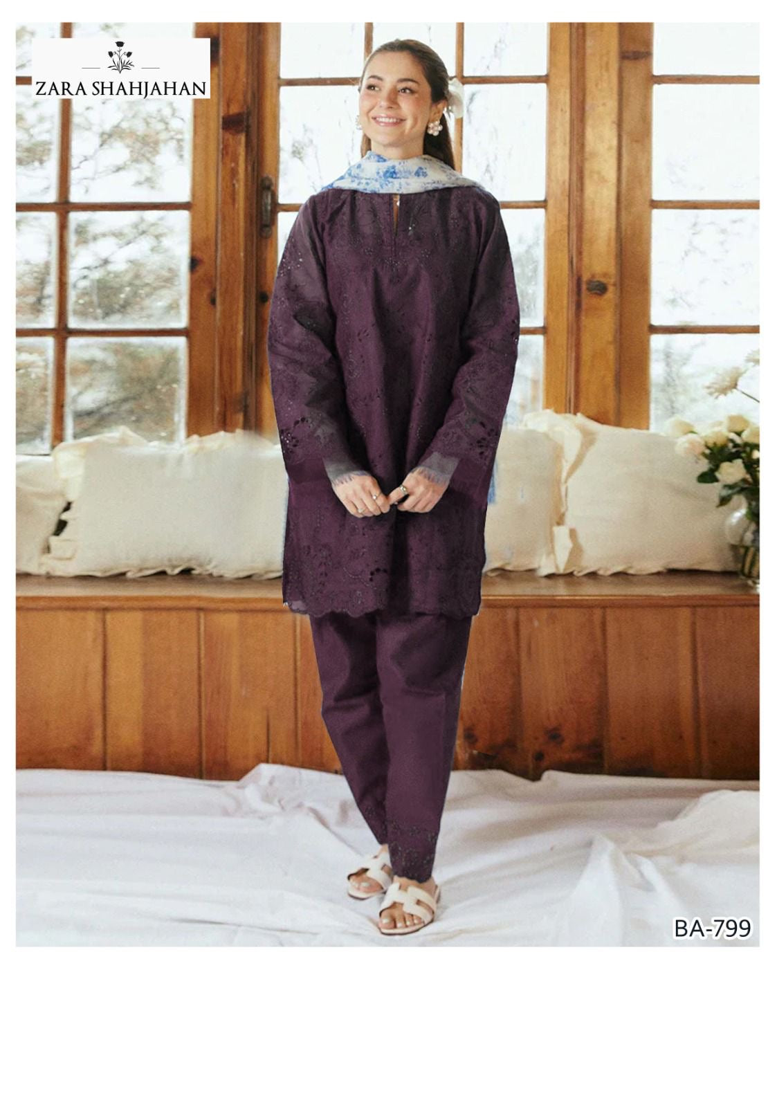 CASUALLY EMBROIDERED 2 PIECE DHANAK WOOL FABRIC