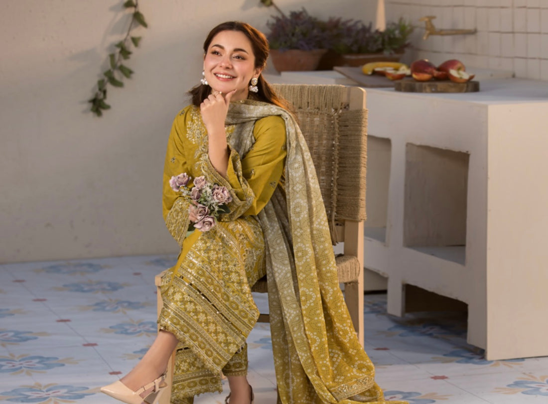 LUXURY EMBROIDERED DHANAK WOOL 3 PIECE LAAM BRAND 4616 YSN
