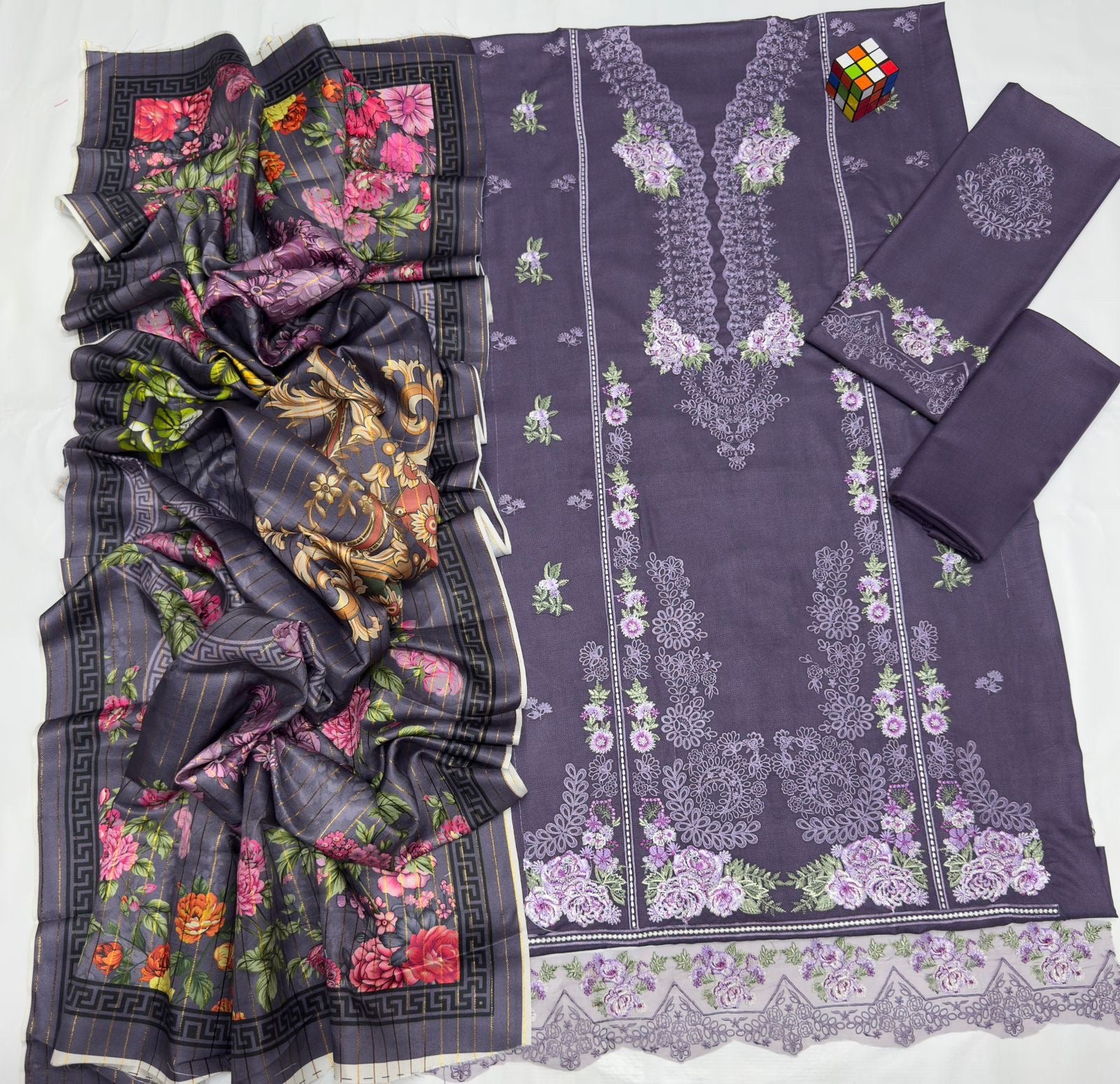 ZARA SHAHJAHAN LATEST HIT DHANAK PEACHWOOL EMBROIDERED 3 PIECE