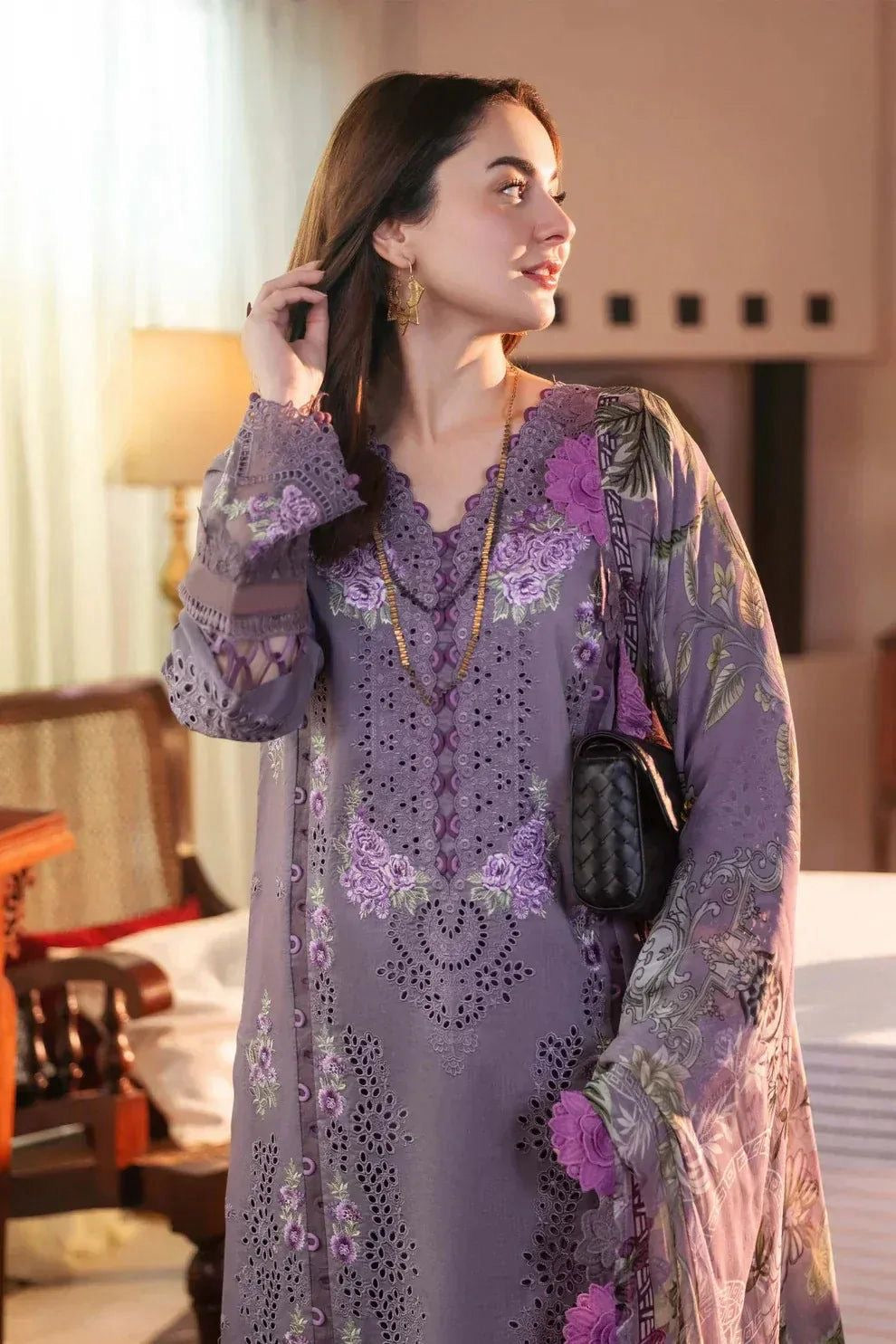 ZARA SHAHJAHAN LATEST HIT DHANAK PEACHWOOL EMBROIDERED 3 PIECE
