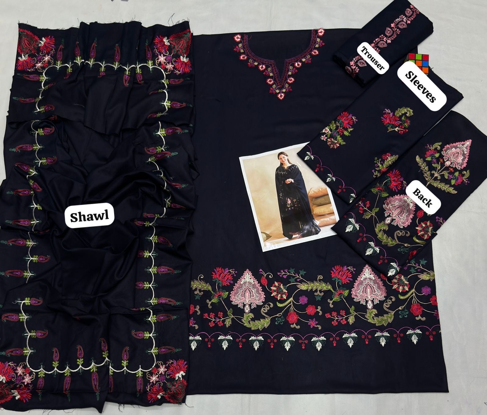 ZARA SHAHJAHAN LATEST HIT PeachWool Embroidered 3 PIECE