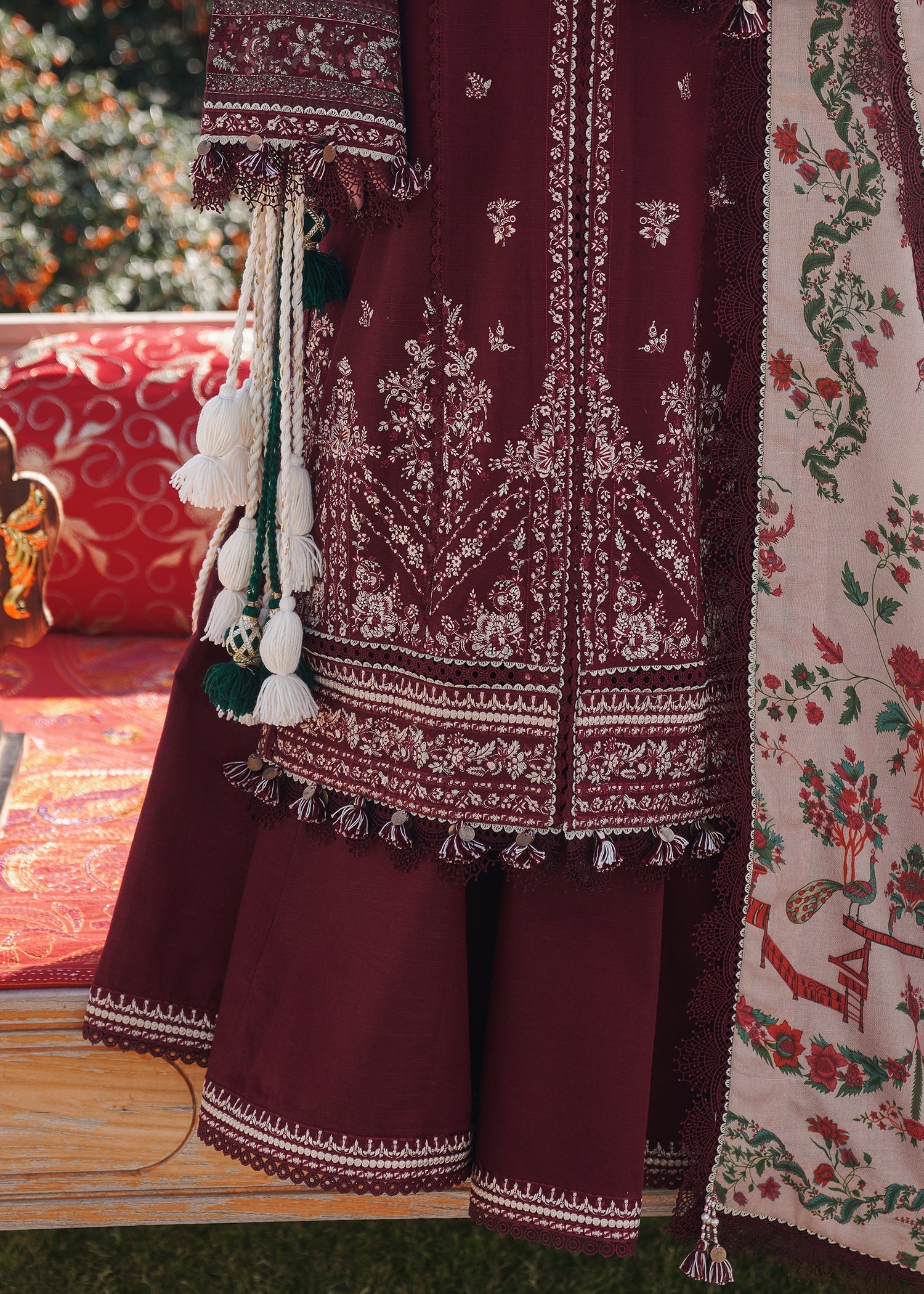 HUSSAIN REHAR WINTER EMBROIDERED DHANAK WOOL 3 PIECE