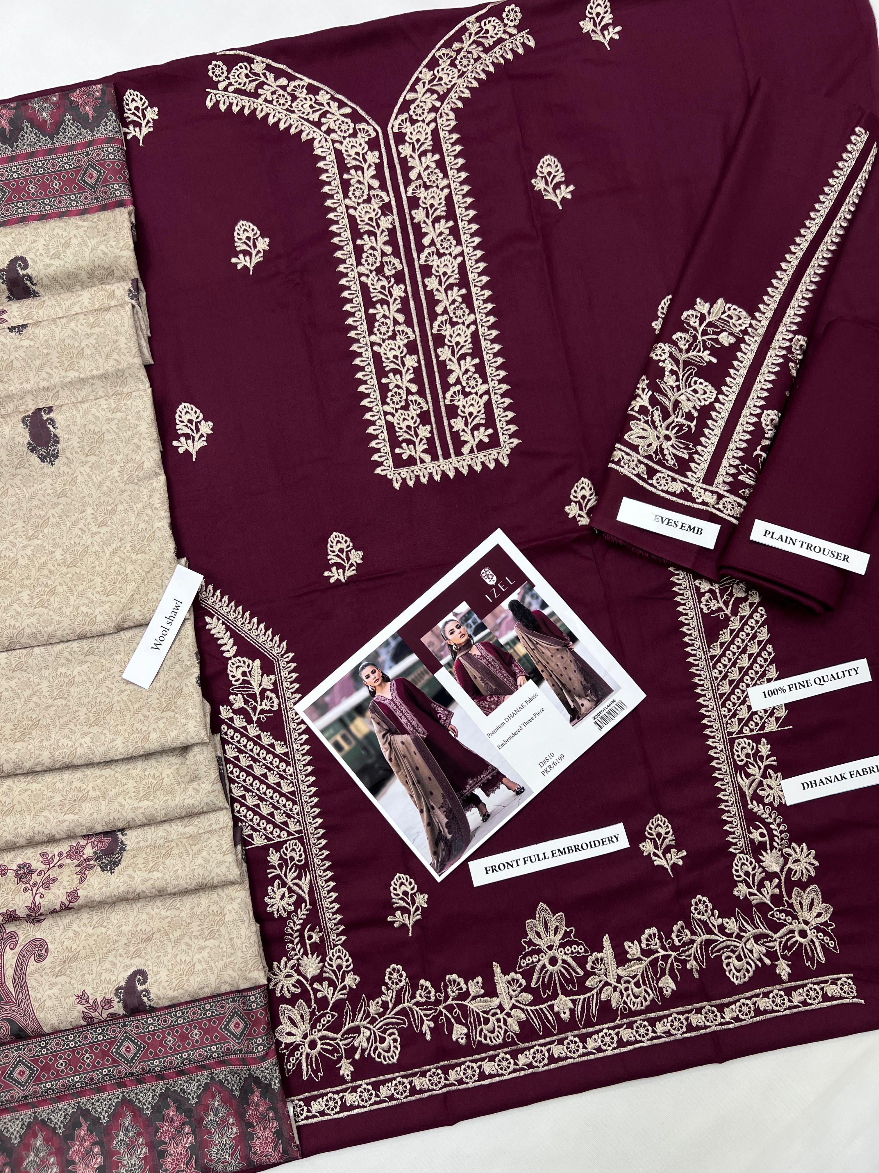 IZEL MZ810 EMBROIDERED 3 PIECE