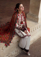 QALAMQAR LUXURY HEAVY EMBROIDERED DHANAK WOOL 3 PIECE BIK 5042