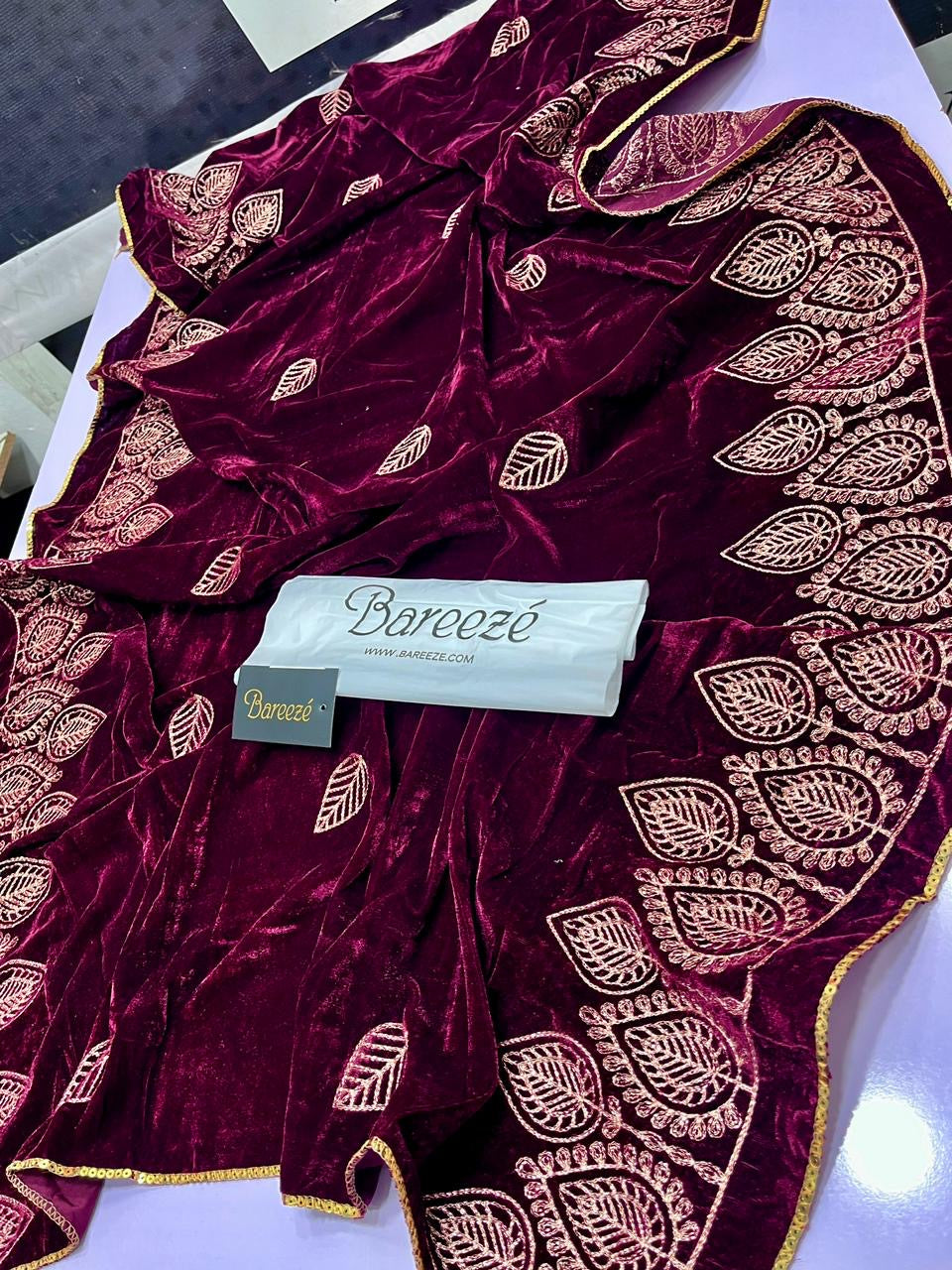 VELVET HEAVY EMBROIDERED SHAWLS ready To Wear