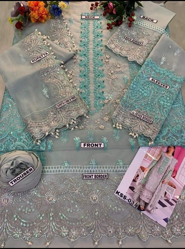 ELAF WEDDING AND PARTY WEAR ORGANZA DRESS